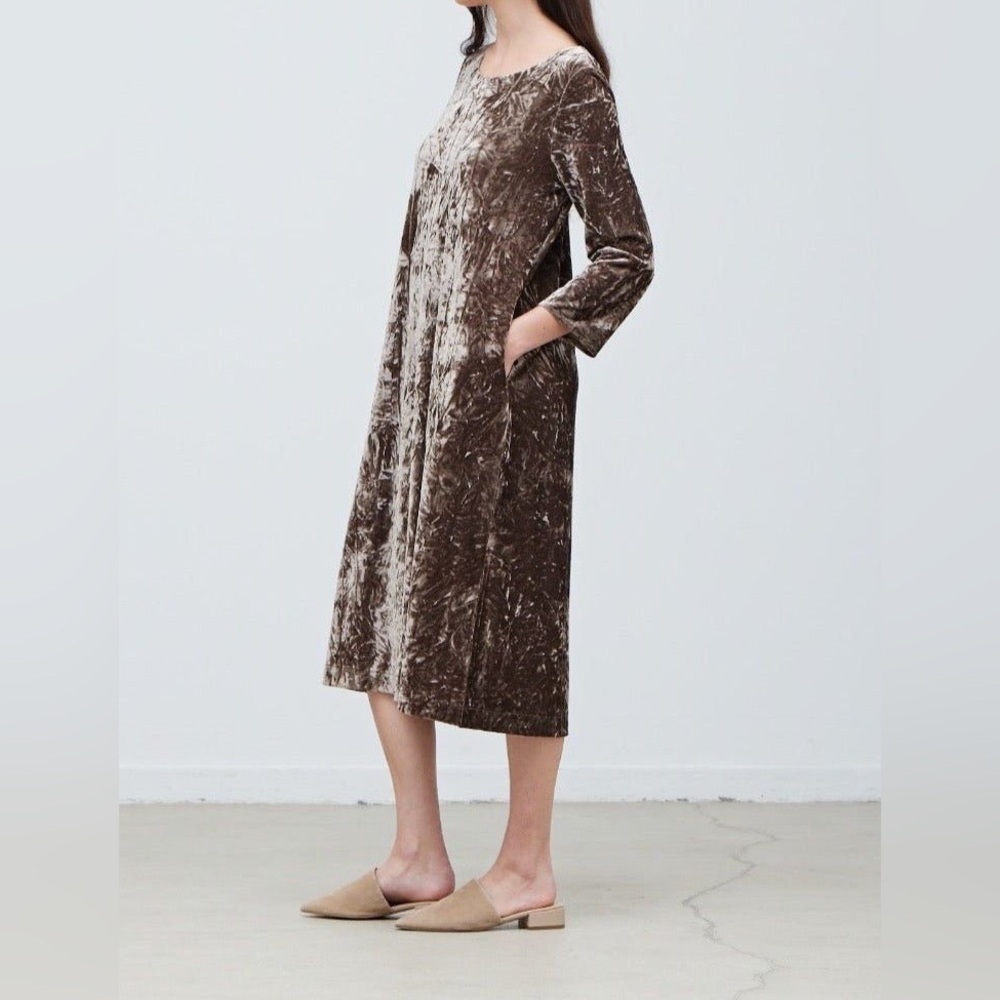 Grade & Gather Brown Velvet Dress